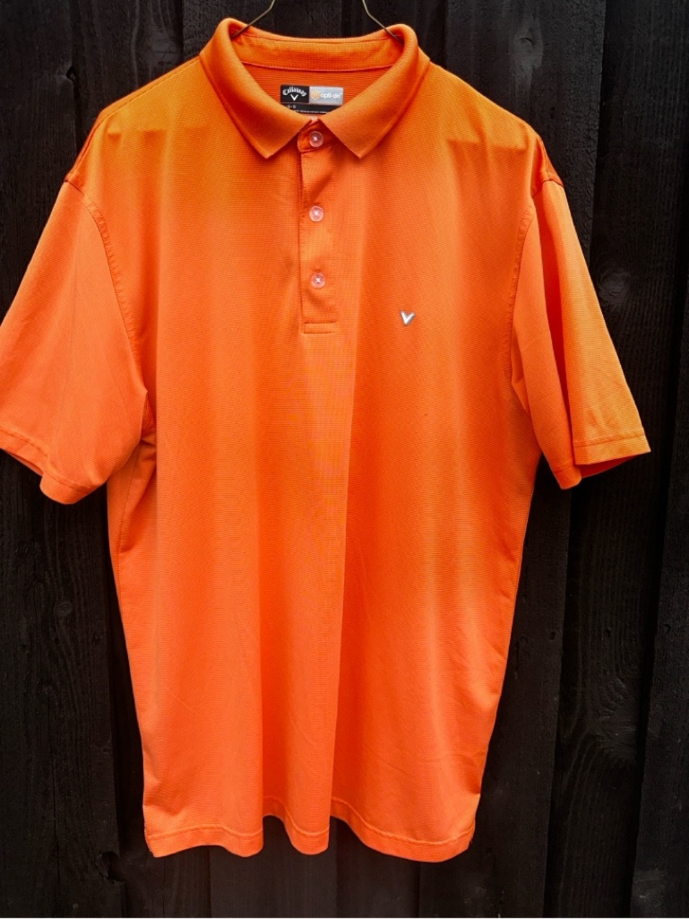 Callaway Opti-Dri Men's Large Bright Orange Golf Polo EUC